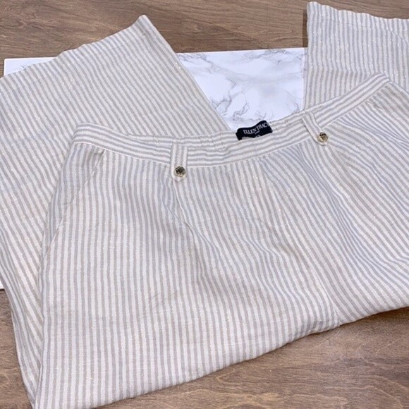 Ellen Tracy size XLarge striped linen blend pants - Picture 1 of 8